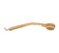 VICASKY Brosse de Bain à Long Manche en Poils de Sanglier Manche en Bambou Incurvé Tête Ronde Amovible pour Exfoliation et Nettoyage du Dos Adaptée aux Personnes Âgées Mobilité