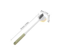 VICASKY Brosse de Bain Pied à Long Manche Silicone Double Face avec Poils Doux pour Exfoliation Peau Nettoyage Corps Usage Seniors et Adultes