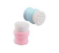 VICASKY Brosse Nettoyante Visage Double Face 2 Pièces Manche En Silicone, Brosse Faciale Douce Et Masseur Facial Pour Femmes, Utilisation Quotidienne Soin Peau, Couleurs Rose Pâle Et Bleu Pâle