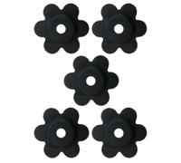 VICASKY Butées de Drapeau de Jardin en Fleur, 5 Pièces, Caoutchouc Noir | Anti-dérapant, Surface Lisse, Coupe-vent, pour Mât et Fanion, Usage Jardin Extérieur