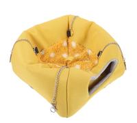 VICASKY Cabane Confortable pour Hamster Nain en Tissu et Éponge Jaune, Accessoire Facile à Fixer pour Cage, pour Dormir et Jouer