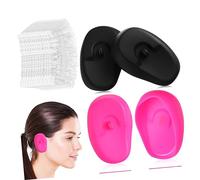 VICASKY Cache-oreilles en silicone pour coloration des cheveux et Capuchons de bain d'oreille étanches et cache-oreilles transparents