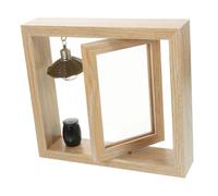 VICASKY Cadre Photo Rotatif avec Petite Urne Funéraire Noire pour Cendres Animaux et Familles Cadre de Table Stable et Élégant