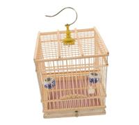 VICASKY Cage à Oiseaux Carbonisé Rectangulaire pour Petits Oiseaux avec Plateau Amovible et Crochet Suspendu Habitat Naturel pour Perruches Pinsons et Calopsittes Décoration Vintage