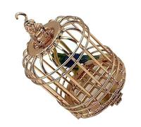 VICASKY Cage à Oiseaux Miniature Tout Petit Ornements décoratif volière décor de Cage à Oiseaux Mini Ornement Maison Accessoire d'oiseau Or Rose