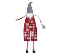 VICASKY Calendrier de Noël Suspendu GNOME Décoratif Ornement de Fête Gris et Rouge Décoration Festive pour Intérieur Accessoire de Comptage des Jours Jusqu'à Noël