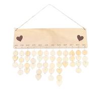 VICASKY Calendrier en Bois à Suspendre avec Plaque en Panneau Dense, Décoration Maison Créative avec 50 Pendentifs Ronds et 50 Pendentifs de Cœur, pour Anniversaire et Mariage