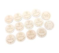 VICASKY Cartes Commémoratives de Grossesse en Bois, Design Créatif et Forme Ronde pour -nés, Accessoires Photo pour Souvenir de Grossesse