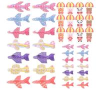 VICASKY Cartes de Vœux Saint Valentin avec 28 Avions en Mousse à Assembler Soi-Même Jouets Volants Légers et Résistants Kit Éducatif pour Garçon et Filles Présent Fête Récompense