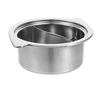 VICASKY Casserole en Acier Inoxydable 16 Cm à Double Compartiment, Pot Antiadhésif pour Cuisson sur Plaque Induction, Marmite Profonde pour Fondues, Soupes et Ragoûts, Usage Familial