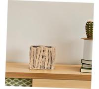 VICASKY Cement Flowerpot with Rustic Bark Texture Minimalist Succulent Planter Durable Outdoor Indoor Pot for Balcony Garden Living Room Décor