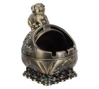 VICASKY Cendrier Décoratif Vintage en Alliage de Zinc avec Couvercle Coupe-Vent, Motif Relief 12 Signes du Zodiaque, Cendrier Incassable et Élégant pour Intérieur et Extérieur, Présent