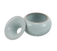VICASKY Cendrier en Céramique Bleu Coupe-Vent et Décoratif avec Couvercle D'entonnoir pour Bureau Intérieur et Usage Polyvalent