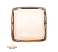 VICASKY Cendrier en Verre Carré Moderne de 10cm Design Transparent Élégant et Nettoyage Facile, Accessoire Fumeur Décoratif pour Bureau à Domicile et Usage Intérieur Extérieur
