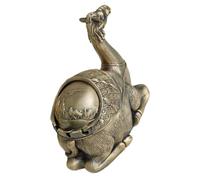 VICASKY Cendrier Vintage Coupe Vent en Métal avec Couvercle Grand Porte Cendrier pour Salon et Bureau Portable Décoratif pour Intérieur et Extérieur Capacité Spacieuse Design