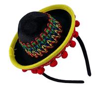 VICASKY Cerceau de Cheveux Décoratif Mexicain avec Chapeau Sombrero Accessoire de Fête et Festival pour Ambiance Colorée et Unique