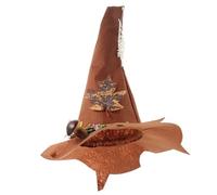 VICASKY Chapeau de sorcière pour homme et femme - Costume d'Halloween pour femme - Chapeau de magicien - Cosplay - Performance sur scène, marron, 30.26X14.93X14.93in