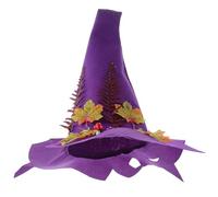 VICASKY Chapeau de sorcière pour homme et femme - Costume d'Halloween pour femme - Chapeau de magicien - Cosplay - Performance sur scène, lilas, 30.26X14.93X11.00in
