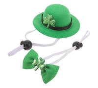 VICASKY Chapeau et Collier Shamrock pour Chiens et Costume et Réutilisable pour Fête Irlandaise Saint Patrick Accessoire Ajustable pour Petits Chiens et