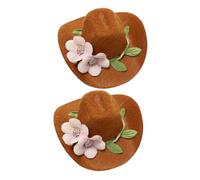 VICASKY Chapeaux Décoratifs pour Bouteilles de Vin 2 Pièces, Design Floral, Plastique Léger, Accessoires de Fête, Décoration D’Ambiance Festive pour Noël et Anniversaires