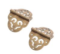 VICASKY Charnière de Porte Ancienne en Laiton Or 2pcs, Charnières de Meuble Placard, Lisses et Silencieuses, Résistantes Blocage, pour Porte en Bois