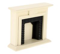 VICASKY Cheminée miniature pour maison de poupée modèle en bois avec design américain pour la décoration de scènes de poupée crée une atmosphère chaleureuse et convainc par sa construction stable