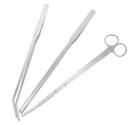 VICASKY Ciseaux pour Plantes Aquatiques Courbés Pince Droite Pince Courbée en Acier Inoxydable - Kit 3 Pièces D’Outils pour Aquarium Aquascaping et Entretien des Plantes Aquatiques