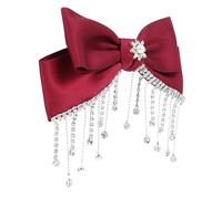 VICASKY Clip à Cheveux En Diamant Dans Le Nœud Arc Rouge Pince à Cheveux Agrafe Alligator Épingle à Cheveux Arc De Mode Accessoires De Cheveux Gland Arcs Filles Mariage Chiffon