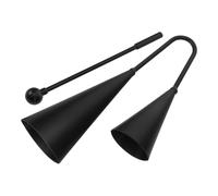 VICASKY Cloche à Vache Double Tête en Métal avec Baguette, Instrument de Percussion Traditionnel Latin, Grand Format Portable, Éducatif pour Garçon et Filles et Activités Musicales