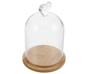 VICASKY Cloche en Verre Transparent avec Base en Cloche Décorative pour Fleurs Éternelles Bougie Parfumée Décoration Intérieure Accessoire DIY Élégant Coffret Anti-Poussière