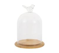 VICASKY Cloche Verre Décorative Oiseau avec Base pour Exposition De Fleurs Éternelles Et Paysages Idéale pour Décoration Intérieure