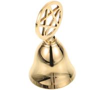 VICASKY Clochette à Main en Laiton Doré Pentagramme 1 Pièce, Cloche de Divination pour Rituel Tarot, Sonnette Décorative Vintage pour Autel et Cérémonie, Accessoire Ésotérique Maison