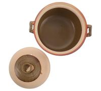 VICASKY Cocotte en Terre Cuite 2,5l avec Poignée Ergonomique, Casserole Traditionnelle Profonde Ø20cm pour Mijoter, Bouillir et Cuire Soupe, Pot en Argile pour Cuisson Maison et Plats