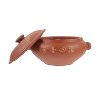 VICASKY Cocotte Vapeur en Céramique 3 L, Ustensile Cuisine Polyvalent pour Cuisson la Vapeur, Pot en Argile pour Soupe et Poulet, Cuisson Uniforme et Conservation Chaleur, Adapté