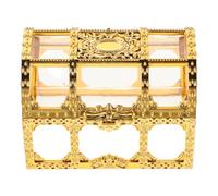 VICASKY Coffre au Trésor Petite Boîte à Bonbons Transparente Dorée Boîte de Rangement Vintage pour Fête D'anniversaire Décoration Sucrée Pack 1 Pièce Usage Festif et Présent