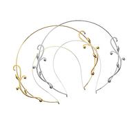 VICASKY Coiffe Halo Crown Diy 2 Pièces Alliage Antique Doré Et Argenté Épais Accessoire Cheveux Femme Cosplay Fête Masque