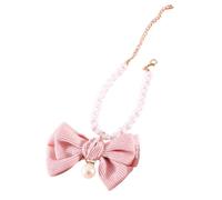 VICASKY Collier pour Chien et Chat avec Nœud Élégant Perles Ajustable et Résistant Accessoire Délicat pour Animaux de Compagnie Style Princesse pour Fêtes