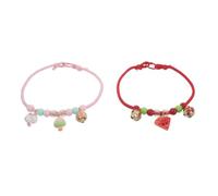 VICASKY Collier pour Petit Chien 2 Pièces Pendentifs Décoratifs Pastèque Rouge et Glace Rose, Accessoires Colorés pour Animaux de Compagnie, Bijoux Légers et Ajustables pour