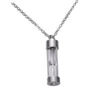 VICASKY Collier Urne Cendres Acier Inoxydable Pendentif Sablier Transparent avec Entonnoir Bijoux Souvenir Famille et Amis