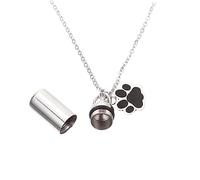 VICASKY Collier Urne Funéraire pour Cendres Animaux Acier Inoxydable Pendentif Mémoire avec Conteneur pour Cendres de Chien et Animal de Compagnie Design Unique et