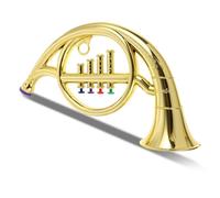 VICASKY Cor D'harmonie Simulé en Abs Doré, Accessoire de Spectacle Éducatif pour Garçon et Filles, Instrument Musique pour Fêtes et Activités Extrascolaires