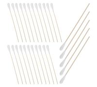 VICASKY Cotons-tiges en Bois à Tête Extra Large, 50pcs, Applicateur Simple, Blanc, pour Nettoyage du Visage, du Nez et des Zones Difficiles, Soins de Beauté et Nettoyage Domestique
