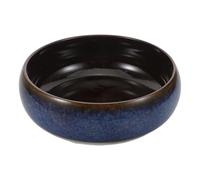 VICASKY Coupe en Céramique Forme Lotus 20 CM Bleu Émaillé Pot Hydroponique pour Plantes D’Intérieur Nénuphars Succulentes Jardinière Bol pour Bonsaï et Orchidées