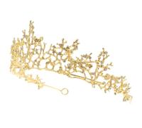 VICASKY Couronne Baroque Dorée Cristaux et Forme de Libellule, Alliage sans Nickel Anti-allergique, pour Mariage ou Fête D'anniversaire Femme et Fille