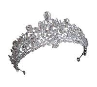 VICASKY Couronne de cheveux pour mariage, demoiselle d'honneur, couronnes de princesse, de bal, de mariée, strass, couvre-chef en alliage de zinc argenté