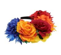 VICASKY Couronne de Fleurs Mexicaine Colorée Bandeau Floral Tropical pour Mariage Fête et Séance Photo Accessoires Cheveux Femmes et Filles