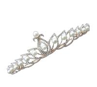 VICASKY Couronne de Mariage Lors D'un Perles Artificielles en Alliage comme Présent et Cristaux Argentés, Accessoire Élégant pour Mariée Enterrement de Vie de Jeune Fille