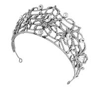 VICASKY Couronne de Mariée Style Araignée Strass Scintillants en Alliage Argenté Coiffe Légère et Unique pour Fêtes D'halloween et Événements