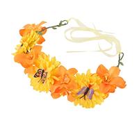 VICASKY Couronne De Tête Rose À LED Couronne De Bandeau Floral Diadèmes Pour Filles Mode Enfant Mariage Première Coiffure Pour Femme Fleur Cheveux Orange
