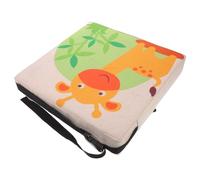VICASKY Coussin Rehausseur pour Chaise Garçon et Filles Imprimé Girafe en Tissu de Lin Épais Portable et Lavable en Machine Antidérapant Adapté pour Bébé et Petit Écolier à la Maison